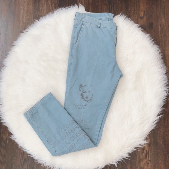 7 For All Mankind - Straight Leg Pants with Art - Picture 3 of 5